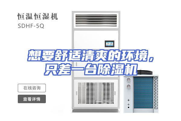 想要舒适清爽的环境，只差一台除湿机