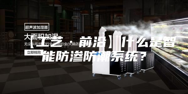 【工艺·前沿】什么是智能防渗防潮系统？
