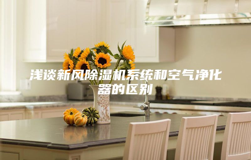 浅谈新风除湿机系统和空气净化器的区别