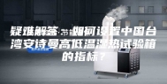 疑难解答：如何设置中国台湾安诗曼高低温湿热试验箱的指标？