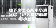 地下室怎么防水防潮除湿（地下室防潮防霉小妙招）