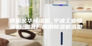 供应金华除湿机_宁波工业除湿机_湖北厂房用除湿机选型