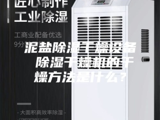 行业新闻泥盐除湿干燥设备 除湿干燥机的干燥方法是什么？