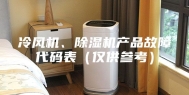 冷风机、除湿机产品故障代码表（仅供参考）