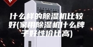 什么样的除湿机比较好(家用除湿机什么牌子好性价比高)